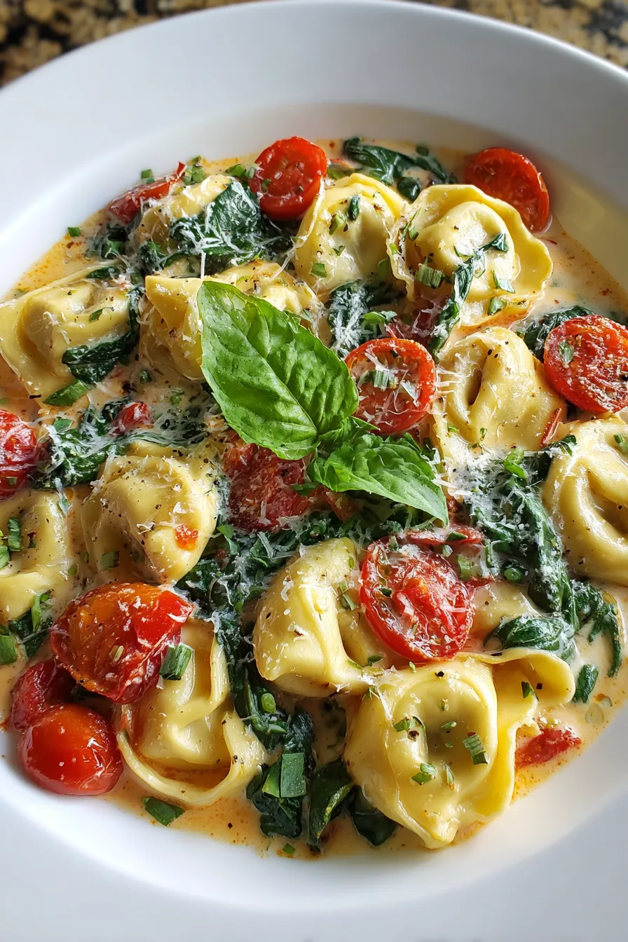 Whip Up Creamy Spinach Tomato Tortellini in 25 Minutes